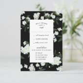 Schwarz-Weiß-Klettern-Rose RSVP Karte (Stehend Vorderseite)