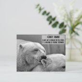 Schwarz-Weiß-Klimawandel mit Eisbären Postkarte (Stehend Vorderseite)