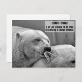 Schwarz-Weiß-Klimawandel mit Eisbären Postkarte (Vorne/Hinten)