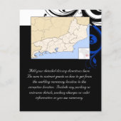 Schwarz/Weiß/Kobalt Blau, fett, wirbelig Hochzeit (Rückseite)