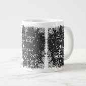 Schwarz-Weiß-Kohle-Schneemann-Let-it-Schnee Jumbo-Tasse (Vorderseite Rechts)