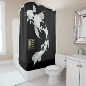 Schwarz/Weiß-Koi-Fisch-Duschvorhang Duschvorhang (Beispiel)