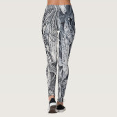 Schwarz-Weiß-Koi-Fisch Leggings (Rückseite)