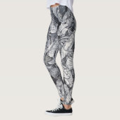 Schwarz-Weiß-Koi-Fisch Leggings (Links)