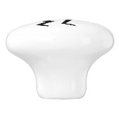 Schwarz-Weiß-Kokopelli-Muster Südwestdesign Keramikknauf (Seitenansicht)