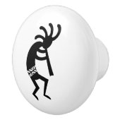 Schwarz-Weiß-Kokopelli-Muster Südwestdesign Keramikknauf (Rechts)