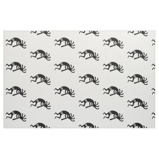 Schwarz-Weiß-Kokopelli-Muster Südwestdesign Stoff (Fat Quarter (45,7 x 55,9 cm))