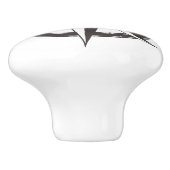 Schwarz-Weiß-Kompass-Design Keramikknauf (Seitenansicht)