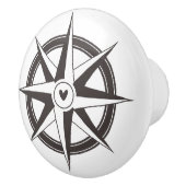 Schwarz-Weiß-Kompass-Design Keramikknauf (Rechts)