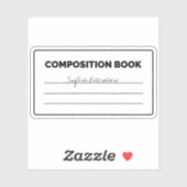 Schwarz-Weiß-Komposition Buch gerundetes Rechteck Aufkleber (Blatt)