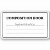 Schwarz-Weiß-Komposition Buch gerundetes Rechteck Aufkleber (Vorderseite)