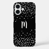 Schwarz-Weiß-Konfetti-Monogramm Case-Mate iPhone Hülle (Rückseite)