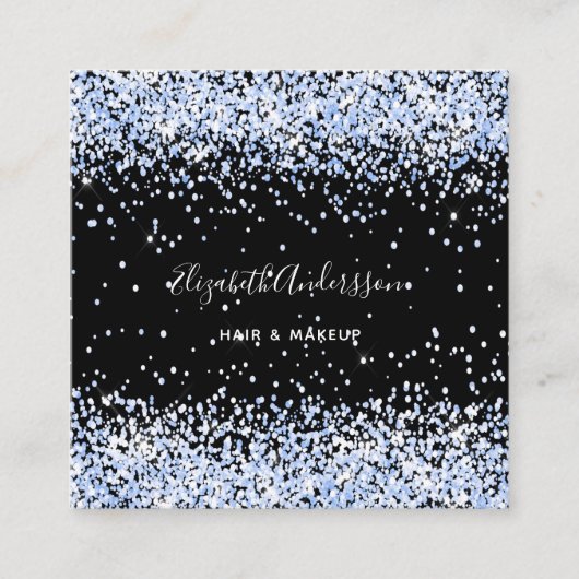 Schwarz-Weiß-Konfetti-Profil Foto qr-Code Quadratische Visitenkarte (Vorderseite)