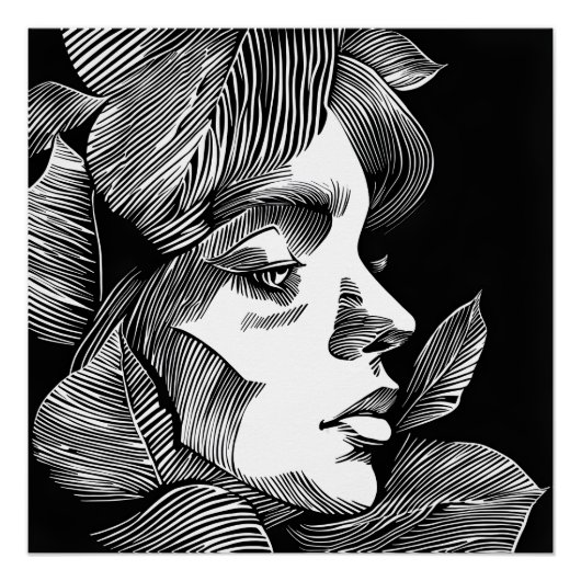 Schwarz-Weiß-Kontrast Poster (Vorderseite)