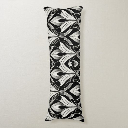 Schwarz-Weiß-Kontrast Seitenschläferkissen (Vorderseite Vertikal)