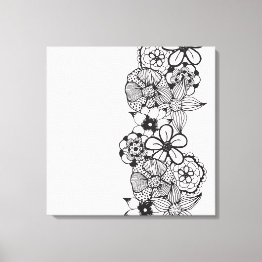 Schwarz-Weiß-Kontur Leinwanddruck (Vorderseite)