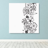 Schwarz-Weiß-Kontur Leinwanddruck (Insitu (Holzboden))