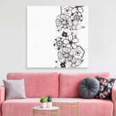 Schwarz-Weiß-Kontur Leinwanddruck (Insitu (Wohnzimmer))