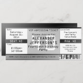 Schwarz-Weiß-Konzert Ticket Geburtstagsparty Einladung (Vorne/Hinten)