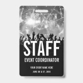 Schwarz-Weiß-Konzertmitarbeiter All-Access-Pass Ausweis (Rückseite)