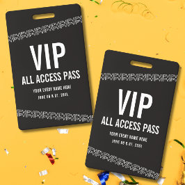 Schwarz-Weiß-Konzertticket VIP All Access Pass  Ausweis