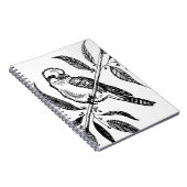 Schwarz-Weiß-Kookaburra am Zweig Zeichnend Notizblock (Rechte Seite)