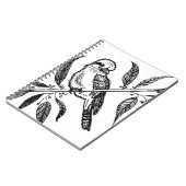 Schwarz-Weiß-Kookaburra am Zweig Zeichnend Notizblock (Linke Seite)