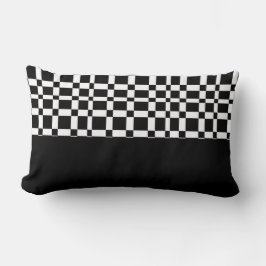 Schwarz-Weiß-Kopfkissen mit feinem Muster Lendenkissen