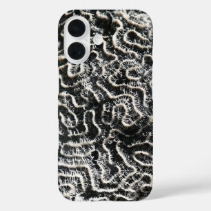 Schwarz-Weiß-Koralle II Abstrakte Naturfotografie iPhone 16 Hülle