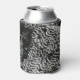 Schwarz-Weiß-Korallen I Abstrakt-Natur-Foto Dosenkühler