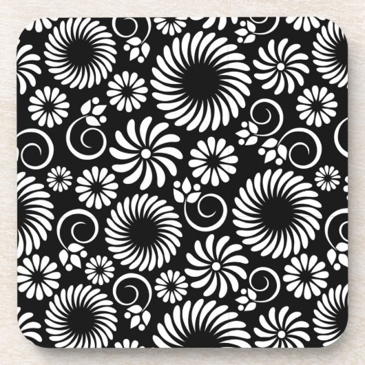 Schwarz-Weiß-Kork-Untersetzer Getränkeuntersetzer (Vorderseite)