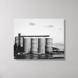 Schwarz-Weiß-Körner-Silos Leinwanddruck