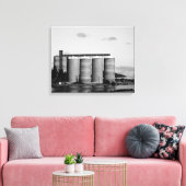 Schwarz-Weiß-Körner-Silos Leinwanddruck (Insitu (Wohnzimmer))