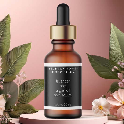 Schwarz-Weiß-Kosmetiktücher-Dropdown-Flasche Etiketten