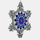 Schwarz-Weiß-Kosmos Schneeflocken Zinn-Ornament (Links)