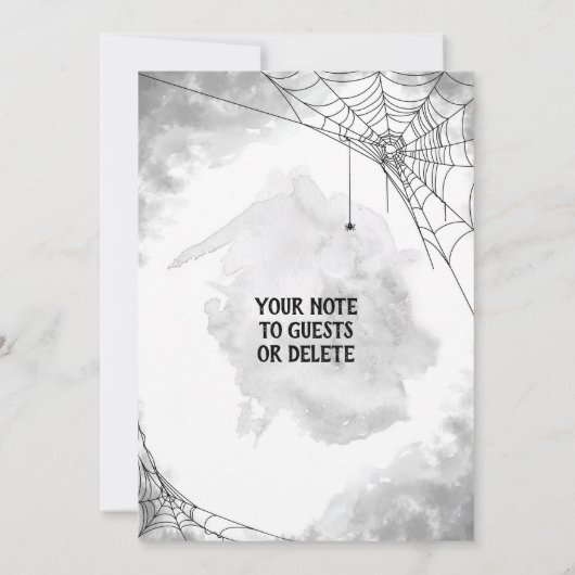 Schwarz-Weiß-Kostüm Halloween-Party Einladung (Rückseite)