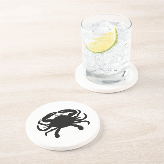 Schwarz-Weiß-Krabbe Getränkeuntersetzer (Seite)