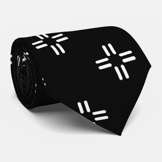 Schwarz/Weiß Krawatte (Gerollt)