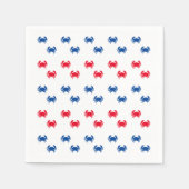 Schwarz-Weiß-Krebsmuster patriotisches Papier Serviette (Vorderseite)