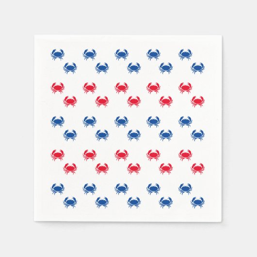 Schwarz-Weiß-Krebsmuster patriotisches Papier Serviette (Vorderseite)