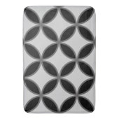 Schwarz-Weiß-Kreis Blume Blütenmuster Badematte (Vorderseite Vertikal)