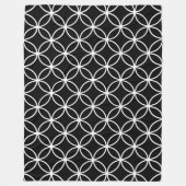Schwarz-Weiß-Kreis Diamantblätter Muster Fleecedecke (Vorderseite)