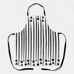 Schwarz-Weiß-Kreis-Dreieck-Streifenmuster Schürze