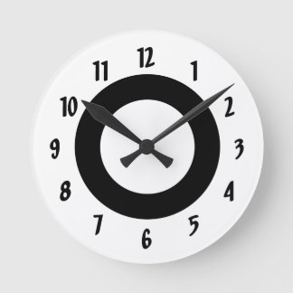 Schwarz-Weiß-Kreis Runde Wanduhr