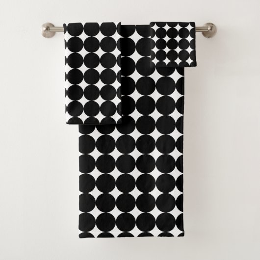 Schwarz-Weiß-Kreise Badhandtuch Set (Insitu)
