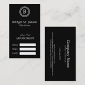 Schwarz-Weiß-Kreise - Ernennungskarten Terminkarte (Vorne/Hinten)