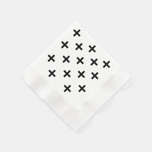Schwarz-Weiß-Kreuz Serviette (Ecke)
