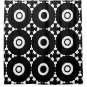 Schwarz-Weiß-Kreuze und Kreise Duschvorhang (Vorderseite)