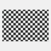 Schwarz-Weiß-Krokodil-Hautdruckschach Geschenkpapier Set (Vorderseite)