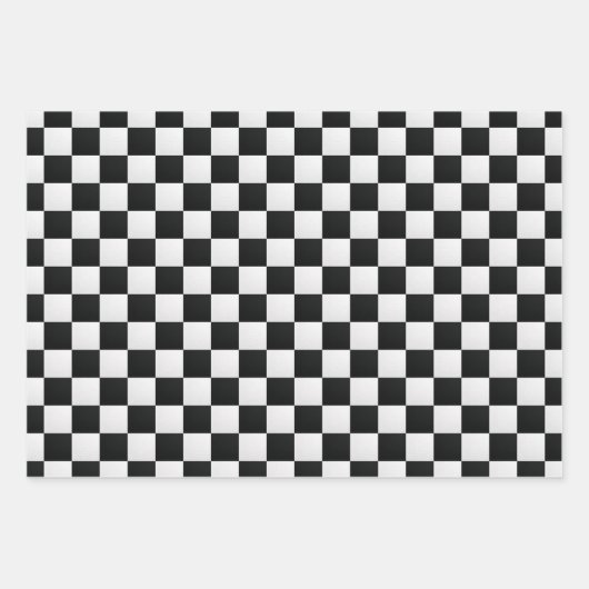 Schwarz-Weiß-Krokodil-Hautdruckschach Geschenkpapier Set (Vorderseite)